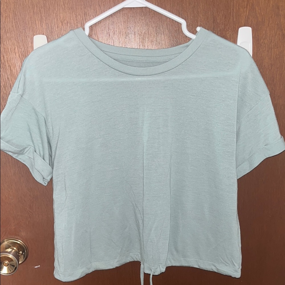 Mint Green Women's Tie front Top